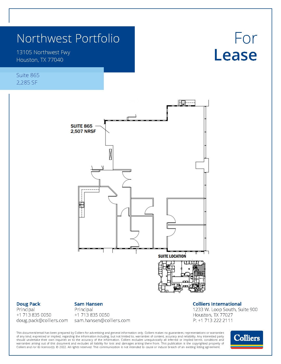13105 Northwest Fwy, Houston, TX à louer Plan d’étage– Image 1 sur 2