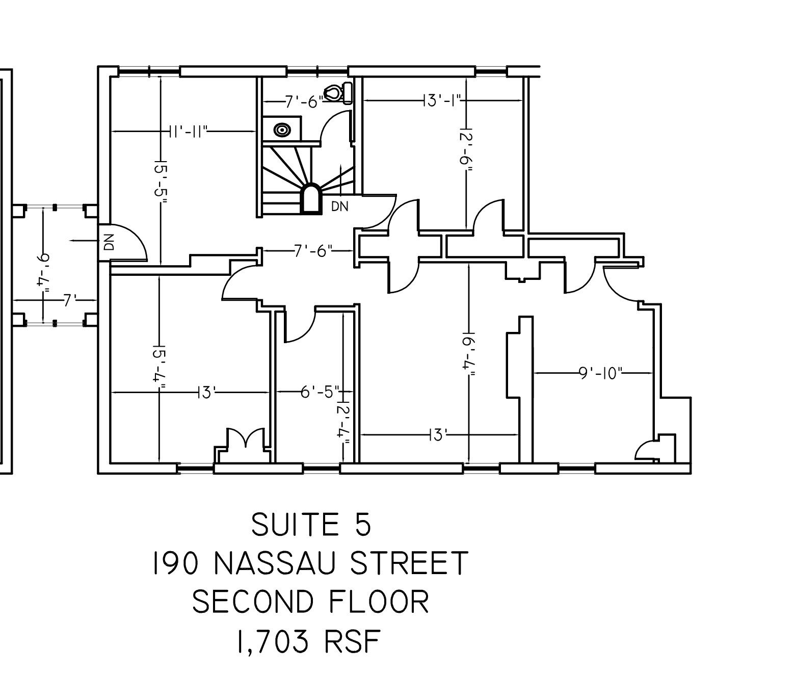 190 Nassau St, Princeton, NJ à louer Plan d’étage– Image 1 sur 2