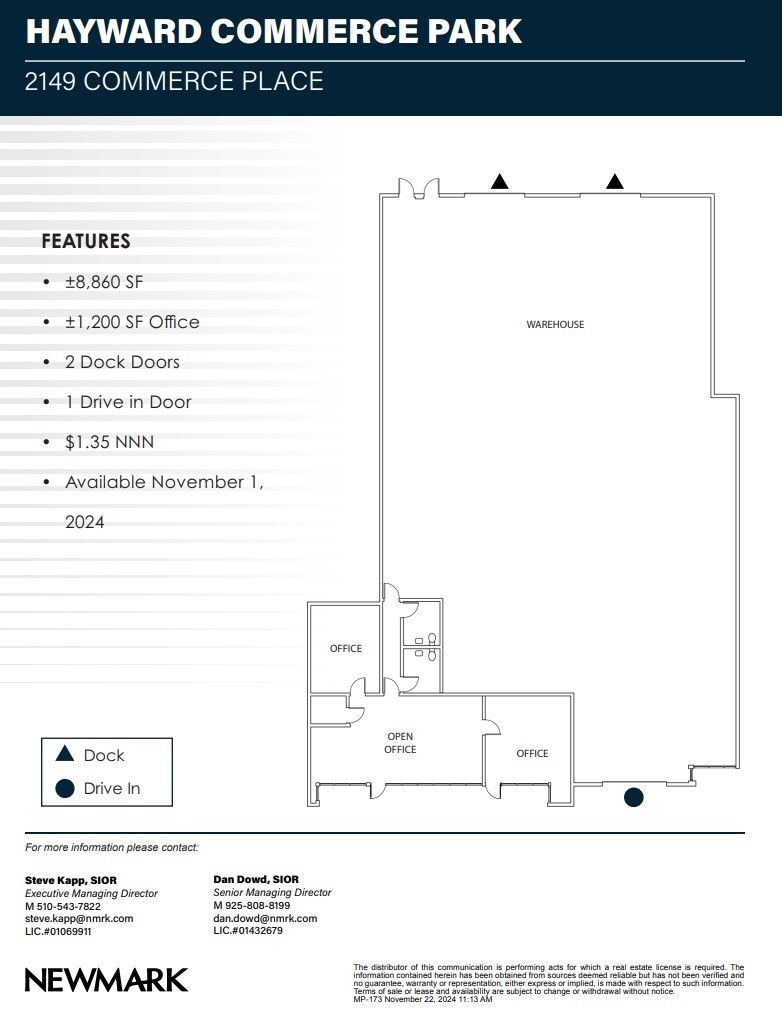 2262-2280 Commerce Pl, Hayward, CA à louer Plan d’étage– Image 1 sur 1