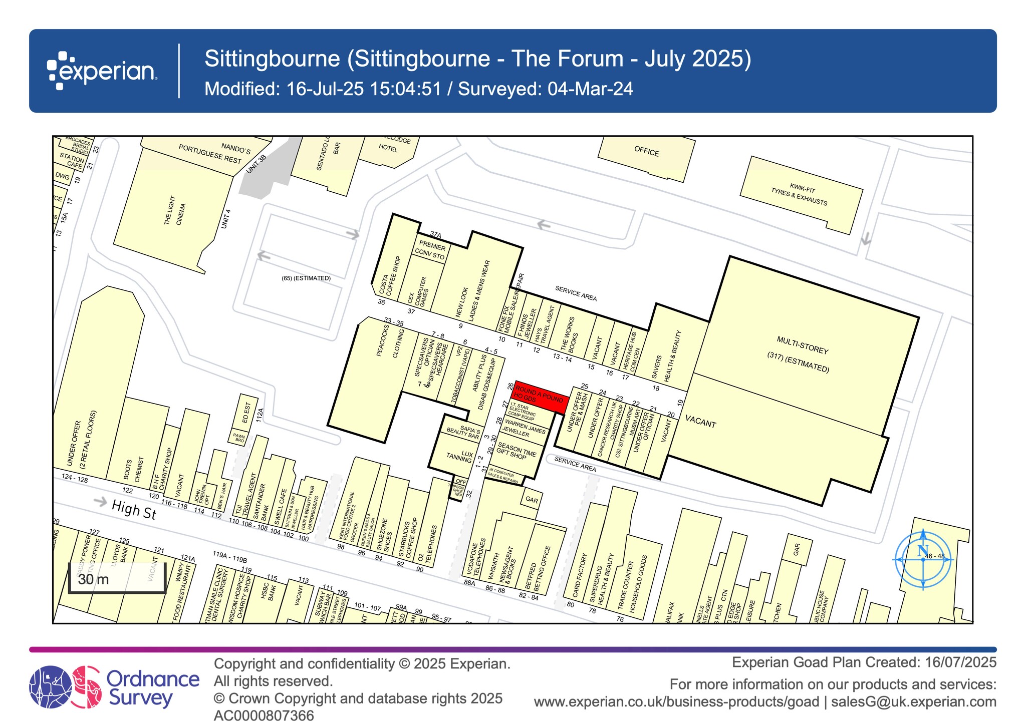 High St, Sittingbourne à louer Plan de site– Image 1 sur 2
