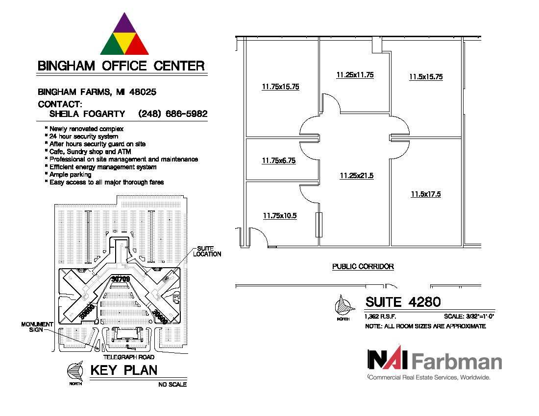30600-30700 - 30800 Telegraph Rd, Bingham Farms, MI à louer Plan d’étage– Image 1 sur 1