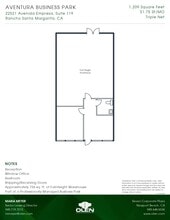 22521 Avenida Empresa, Rancho Santa Margarita, CA à louer Plan d’étage– Image 1 sur 1