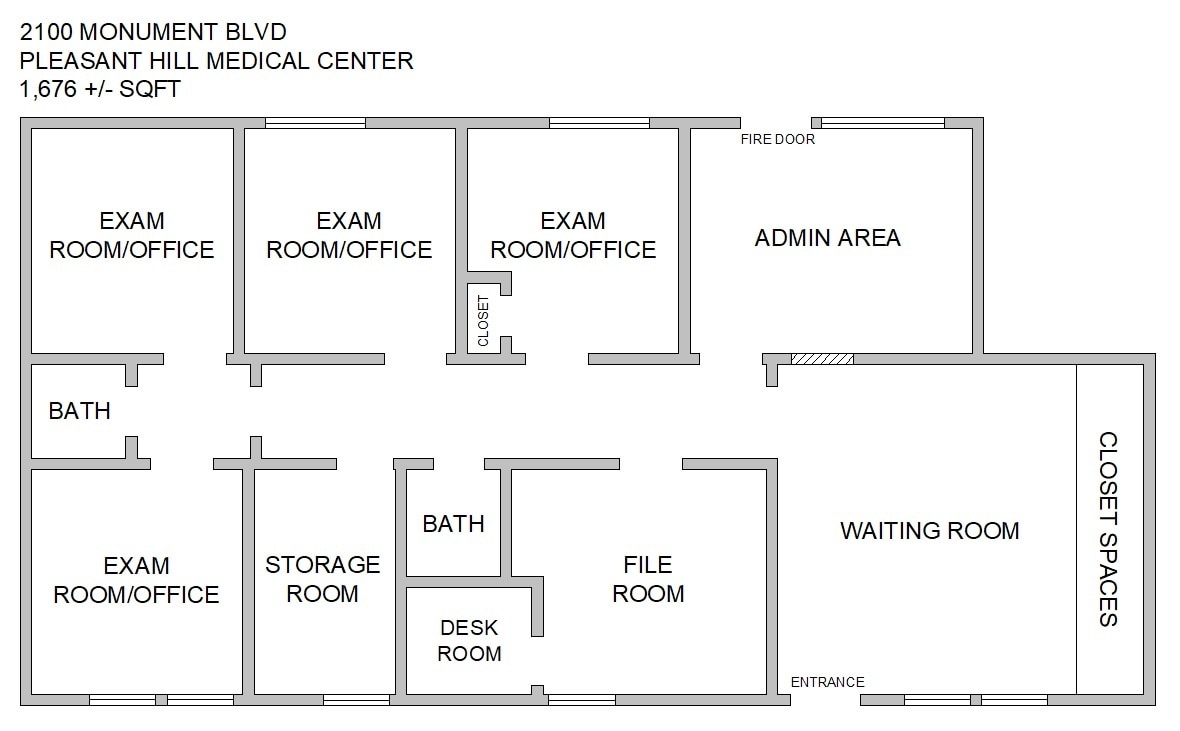2100 Monument Blvd, Pleasant Hill, CA à louer Plan d’étage– Image 1 sur 11