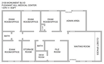 2100 Monument Blvd, Pleasant Hill, CA à louer Plan d’étage– Image 1 sur 11