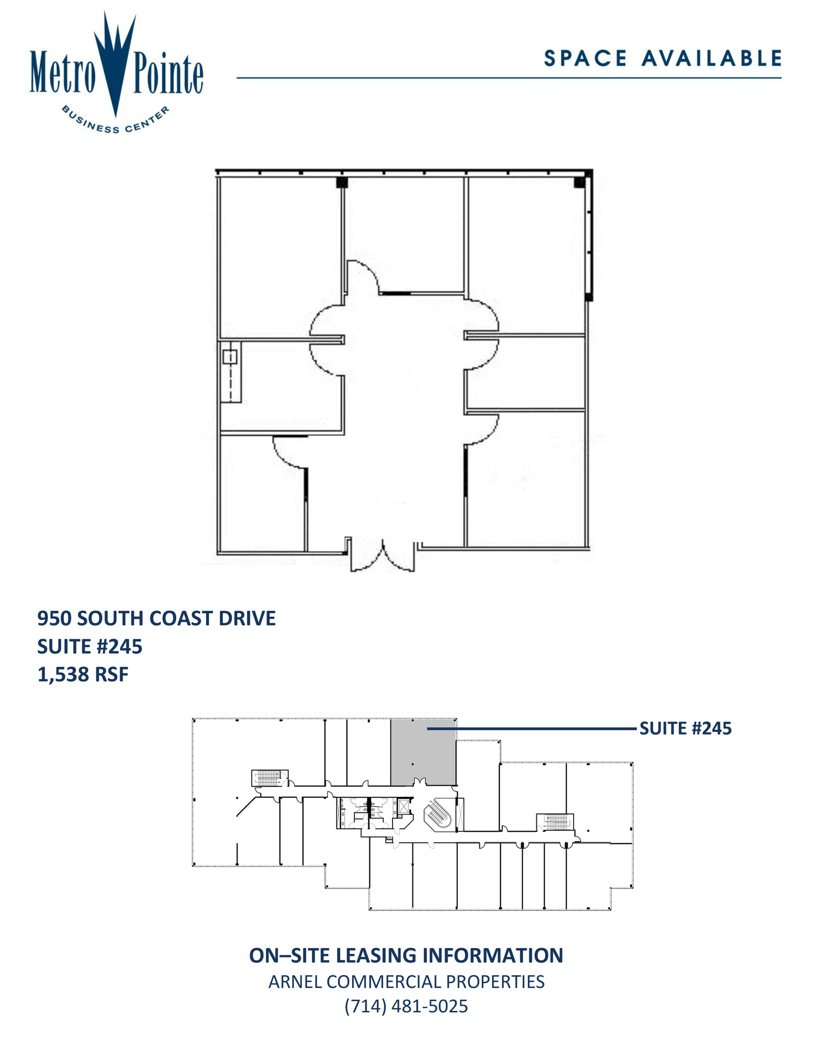 950 S Coast Dr, Costa Mesa, CA à louer Plan d’étage– Image 1 sur 1