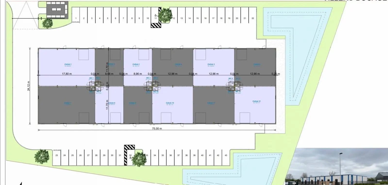 Local d'activités dans Villers-Bocage à vendre Plan de site– Image 1 sur 4