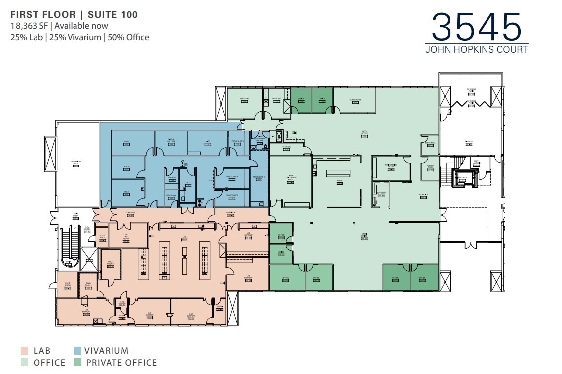 3545-3575 John Hopkins Ct, San Diego, CA à louer Plan d’étage– Image 1 sur 1