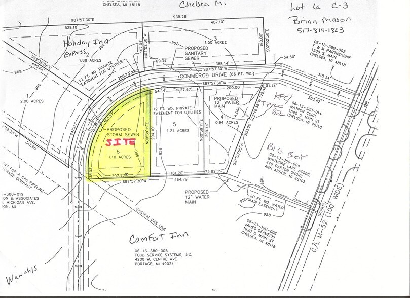 Commerce Park Dr, Chelsea, MI à vendre - Plan cadastral – Image 2 sur 3