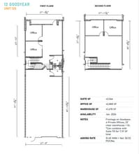 8 Goodyear, Irvine, CA à louer Plan d’étage– Image 1 sur 1