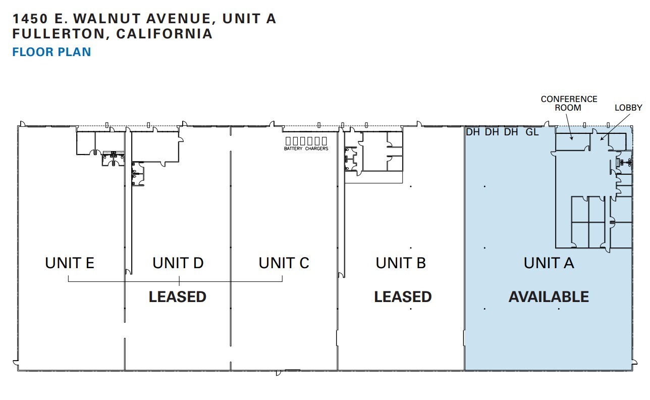 1450 E Walnut Ave, Fullerton, CA à louer Plan d’étage– Image 1 sur 1