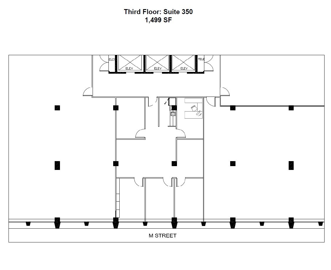 1990 M St NW, Washington, DC à louer Plan d’étage– Image 1 sur 2