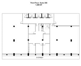 1990 M St NW, Washington, DC à louer Plan d’étage– Image 1 sur 2