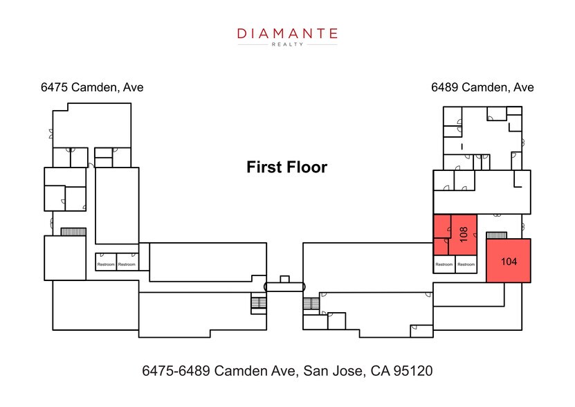 6475-6489 Camden Ave, San Jose, CA à louer - Plan d’étage – Image 2 sur 11