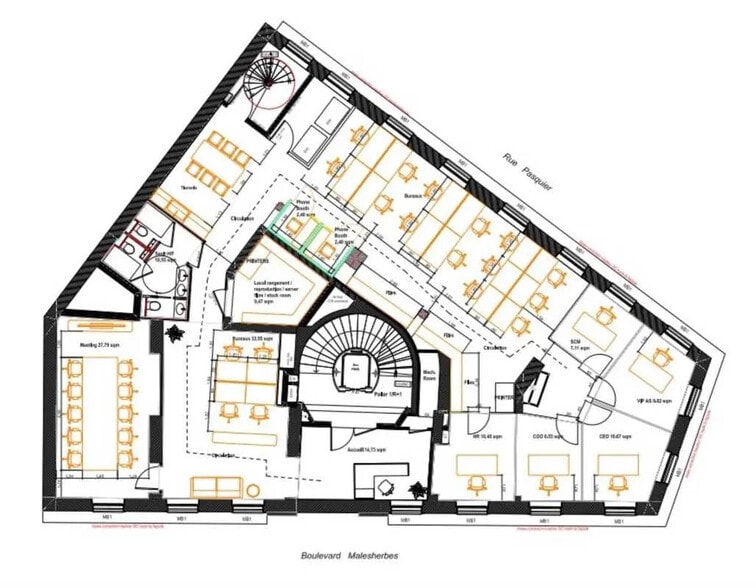 8 boulevard Malesherbes, Paris à louer - Plan d’étage – Image 3 sur 3