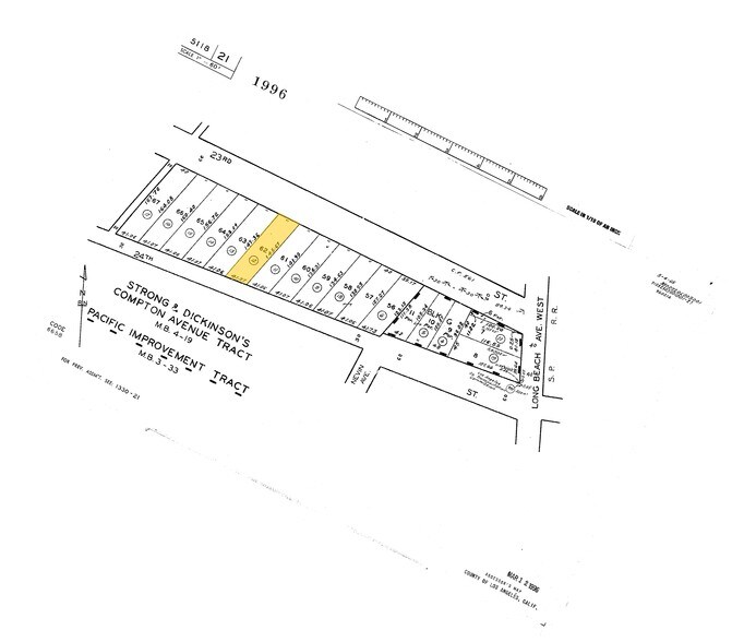 1650 E 23rd St, Los Angeles, CA à vendre - Plan cadastral – Image 1 sur 1