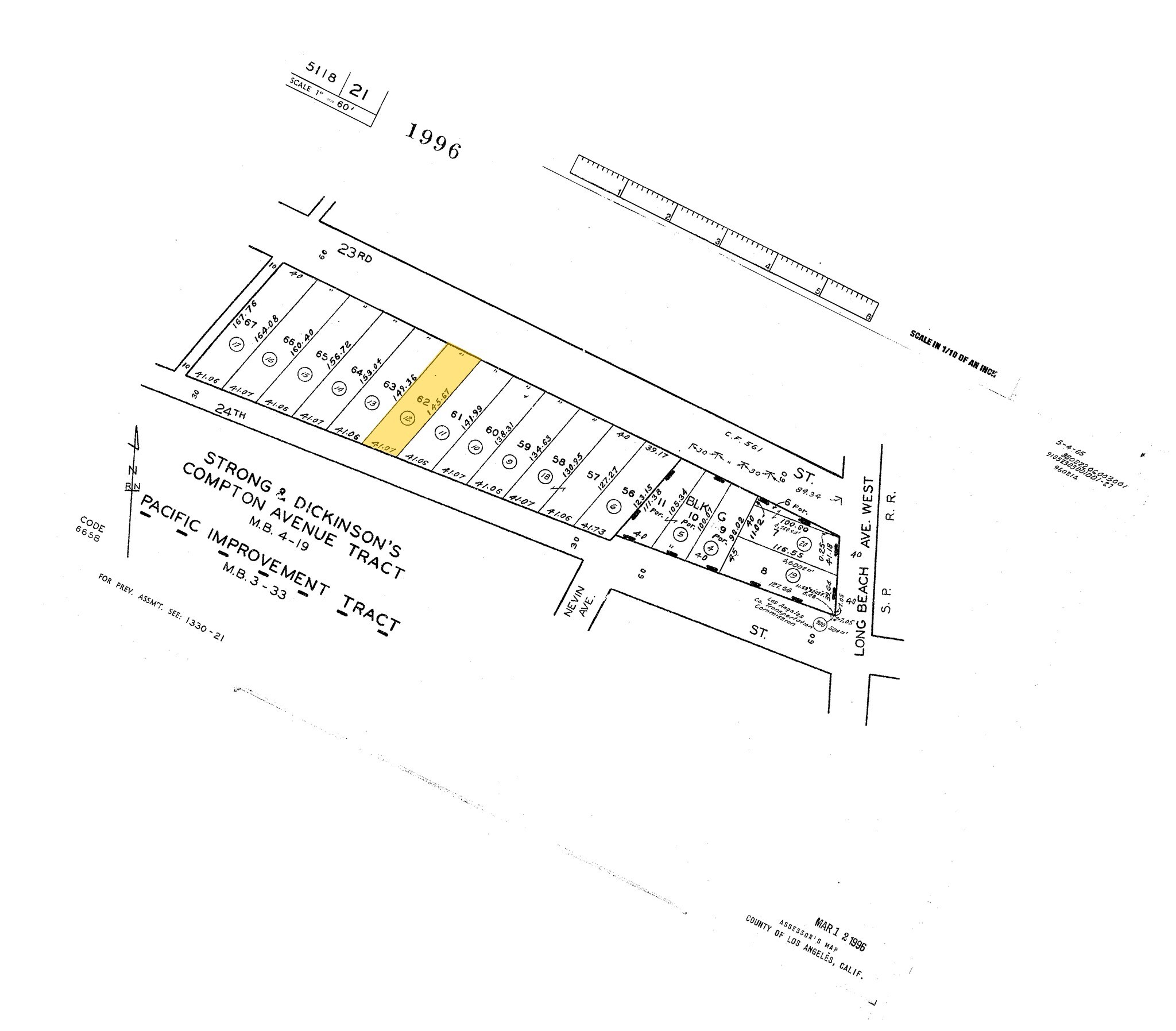 1650 E 23rd St, Los Angeles, CA à vendre Plan cadastral– Image 1 sur 2