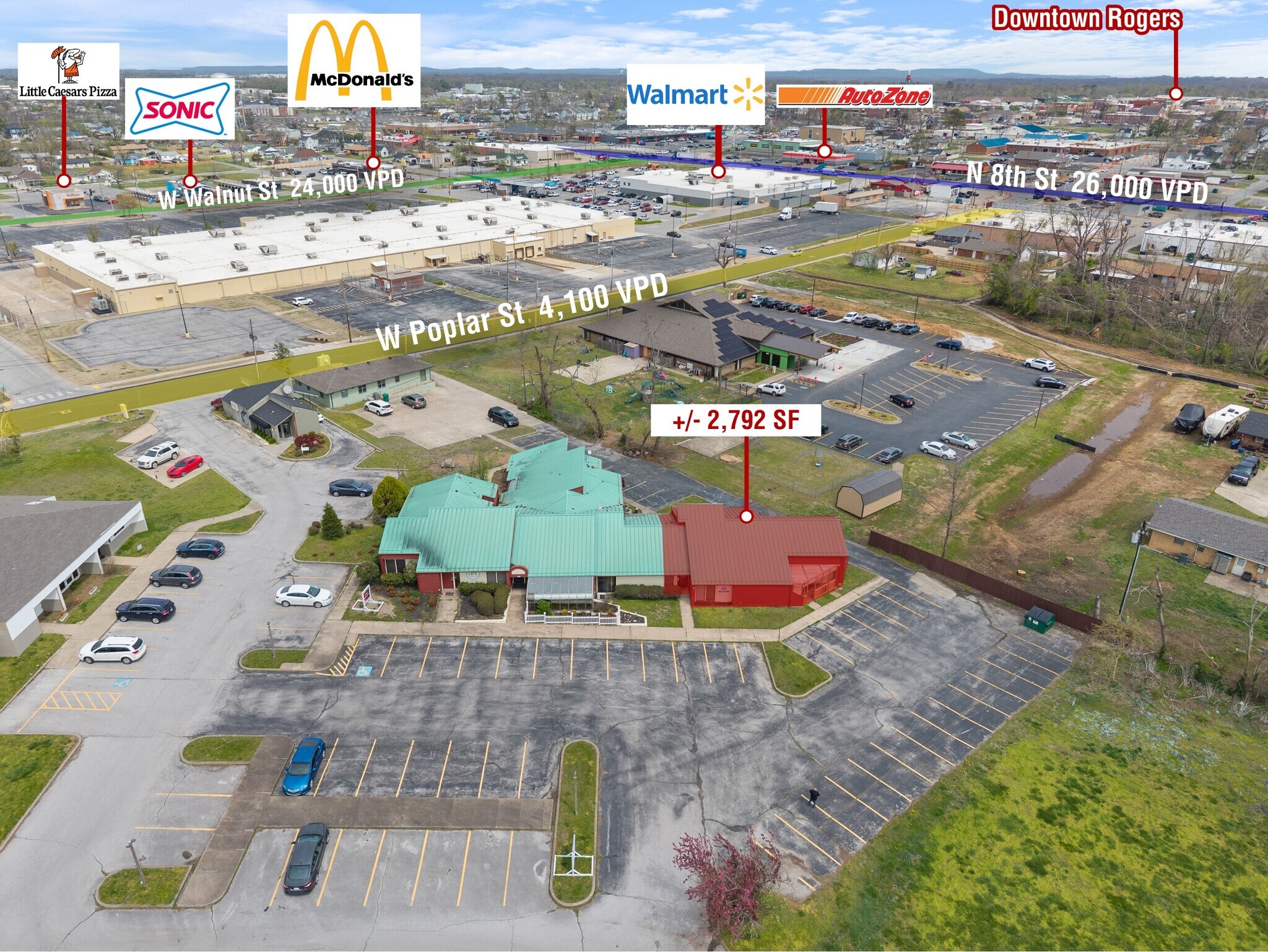 1102-1108 Poplar Pl, Rogers, AR à louer Photo de l’immeuble– Image 1 sur 10