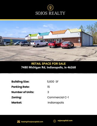 Plus de détails pour 7480 Michigan Rd, Indianapolis, IN - Local commercial à vendre