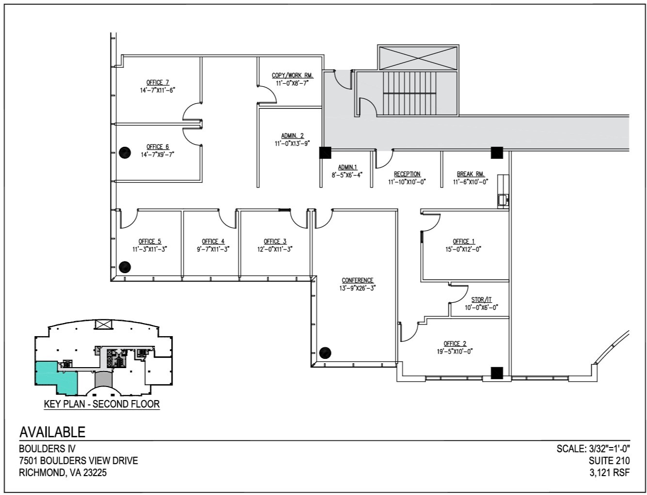 7501 Boulder View Dr, North Chesterfield, VA à louer Plan d’étage– Image 1 sur 1