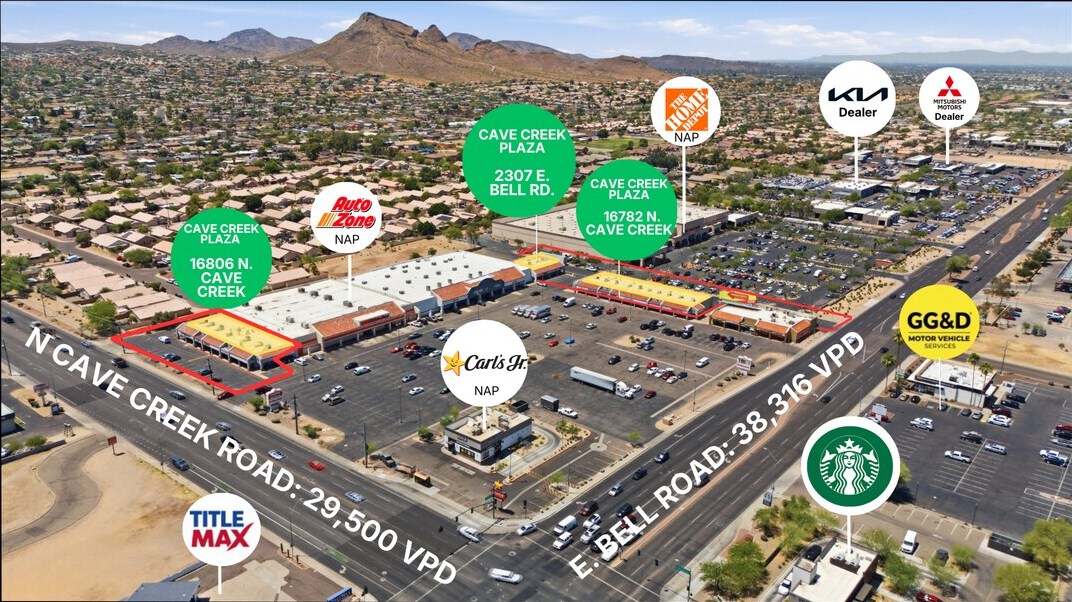 Cave Creek Plaza portefeuille de 2 biens à vendre sur LoopNet.fr Aérien– Image 1 sur 10