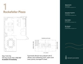 1 Rockefeller Plaza, New York, NY à louer Plan d’étage– Image 1 sur 10