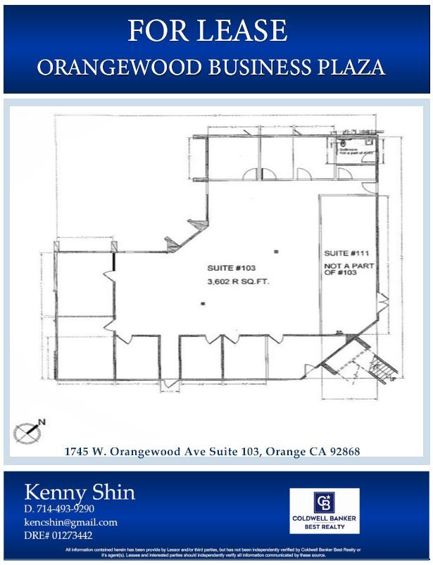 1745 W Orangewood Ave, Orange, CA à louer Plan d’étage– Image 1 sur 3