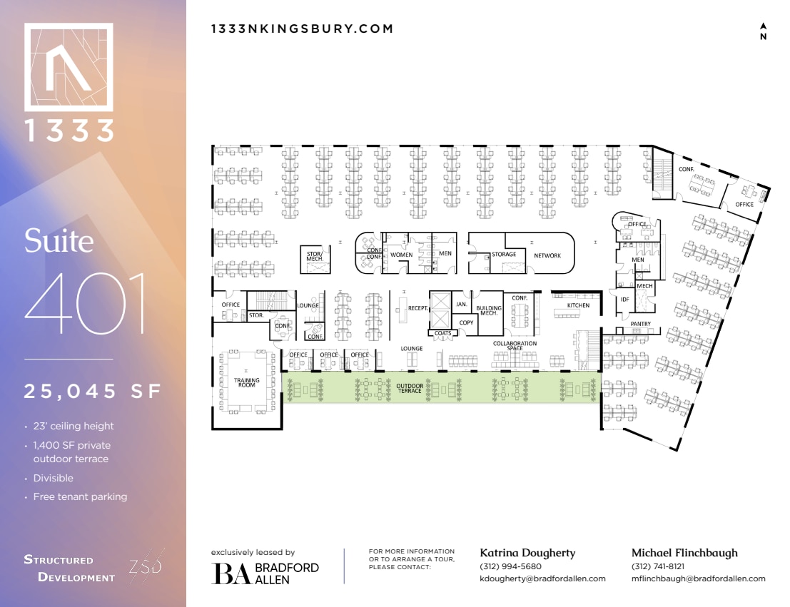 1333 N Kingsbury St, Chicago, IL à louer Plan d’étage– Image 1 sur 6