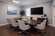 Modern conference room with coastal accents