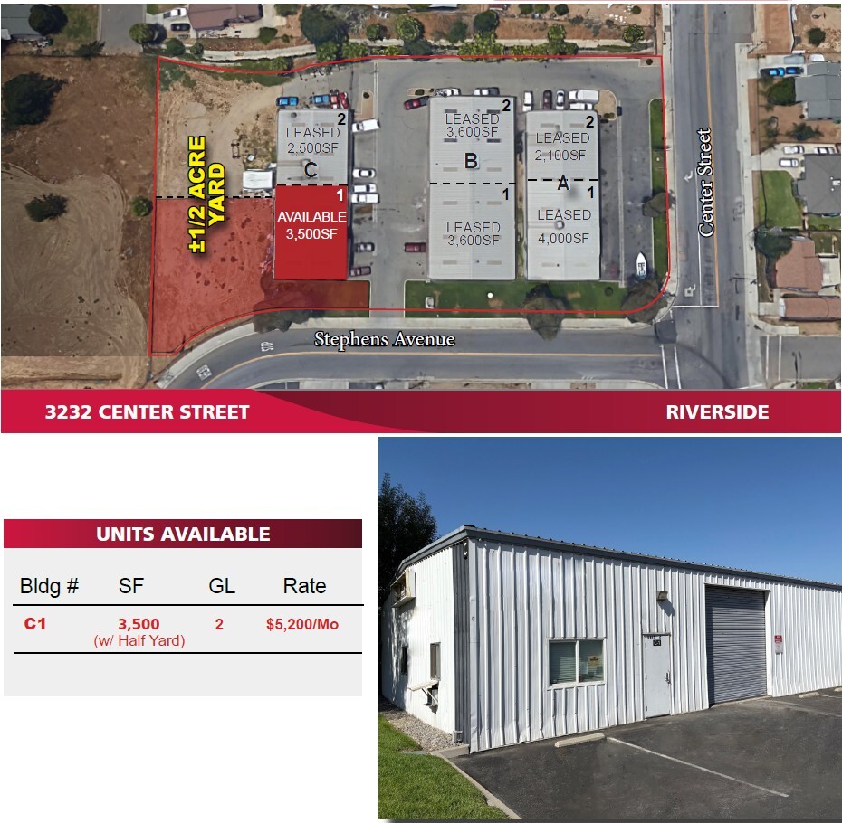 3232 Center St, Riverside, CA à louer Plan d’étage– Image 1 sur 1