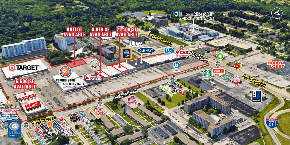 1421 Som Center Rd, Mayfield Heights, OH à louer - Aérien – Image 2 sur 15