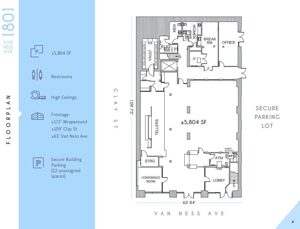 1801 Van Ness Ave, San Francisco, CA à louer Plan d’étage– Image 1 sur 1