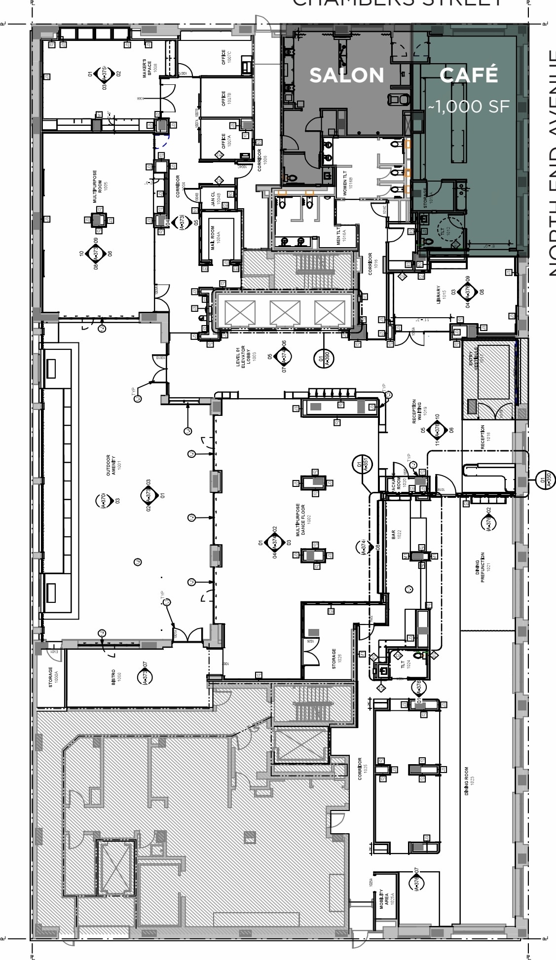 455 North End Ave, New York, NY à louer Plan d’étage– Image 1 sur 2