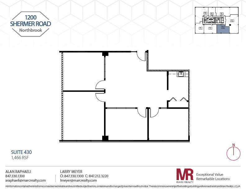 1200 Shermer Rd, Northbrook, IL à louer Plan d’étage– Image 1 sur 1