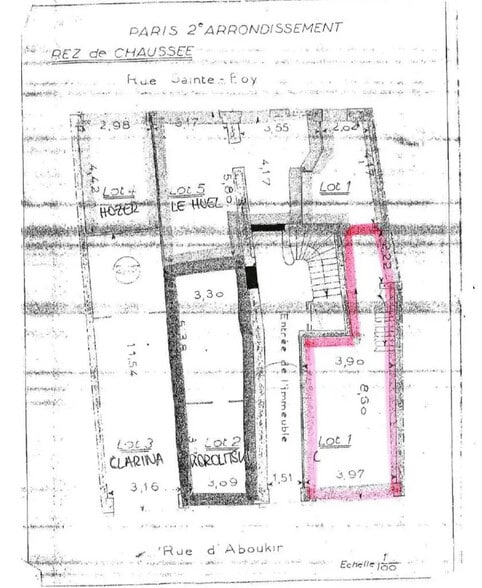 Local commercial dans Paris à louer - Plan d’étage – Image 1 sur 1