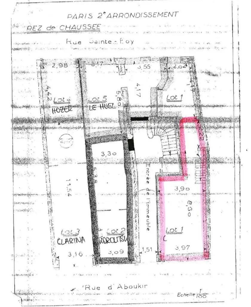 Local commercial dans Paris à louer Plan d’étage– Image 1 sur 2