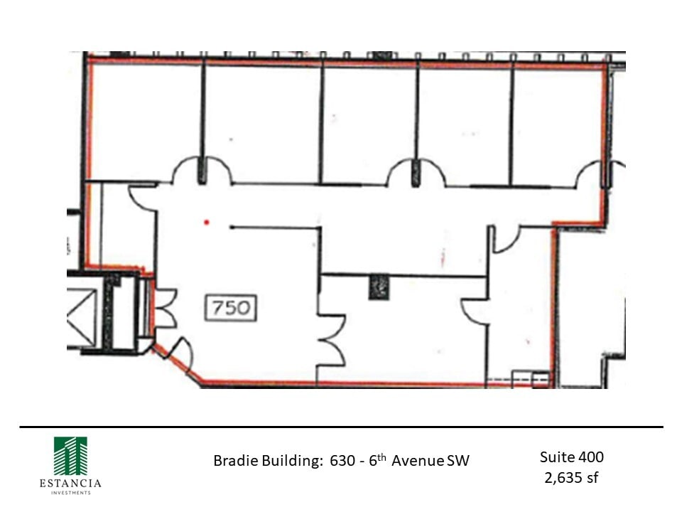 630 6th Ave SW, Calgary, AB à louer Plan d’étage– Image 1 sur 7