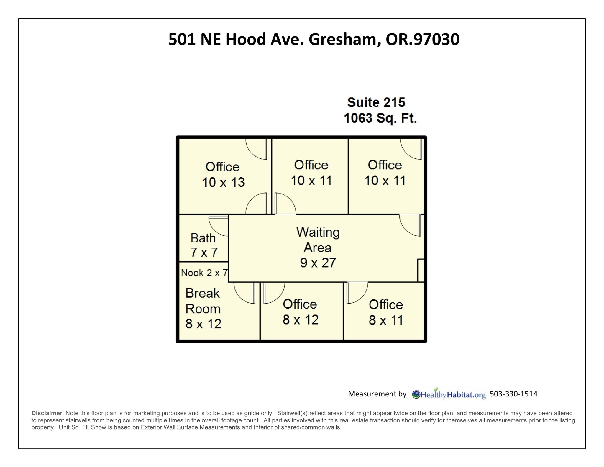 501 NE Hood Ave, Gresham, OR à louer Plan d’étage type– Image 1 sur 1