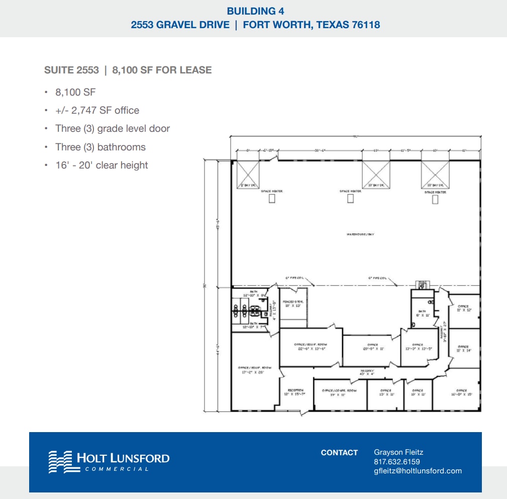 2501-2519 Gravel Dr, Fort Worth, TX à louer Plan d’étage– Image 1 sur 1
