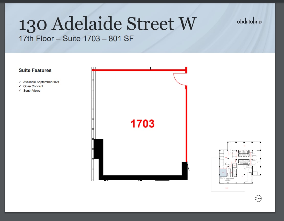 130 Adelaide St W, Toronto, ON à louer Plan d’étage– Image 1 sur 1