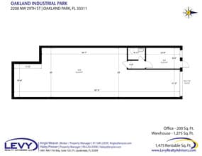 1900-2261 NW 29th St, Oakland Park, FL à louer Plan d’étage– Image 2 sur 2