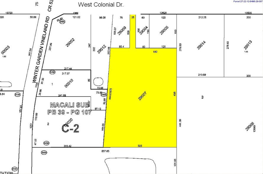 13650 W Colonial Dr, Winter Garden, FL à louer - Plan cadastral – Image 2 sur 3