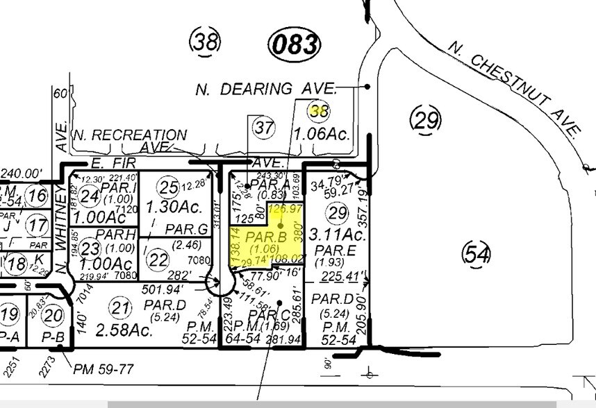 7060 N Recreation Ave, Fresno, CA à louer - Plan cadastral – Image 2 sur 4