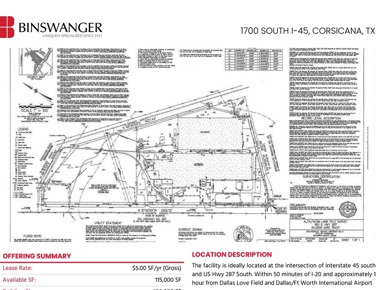 1700 South I-45, Corsicana, TX à louer - Plan de site – Image 1 sur 7