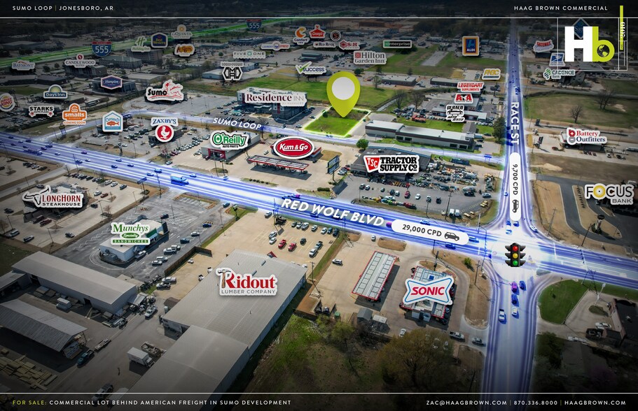 1 AC Sumo Loop, Jonesboro, AR à vendre - Aérien – Image 2 sur 3