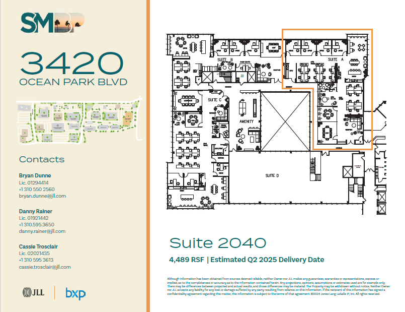 3420 Ocean Park Blvd, Santa Monica, CA à louer Plan d’étage– Image 1 sur 1
