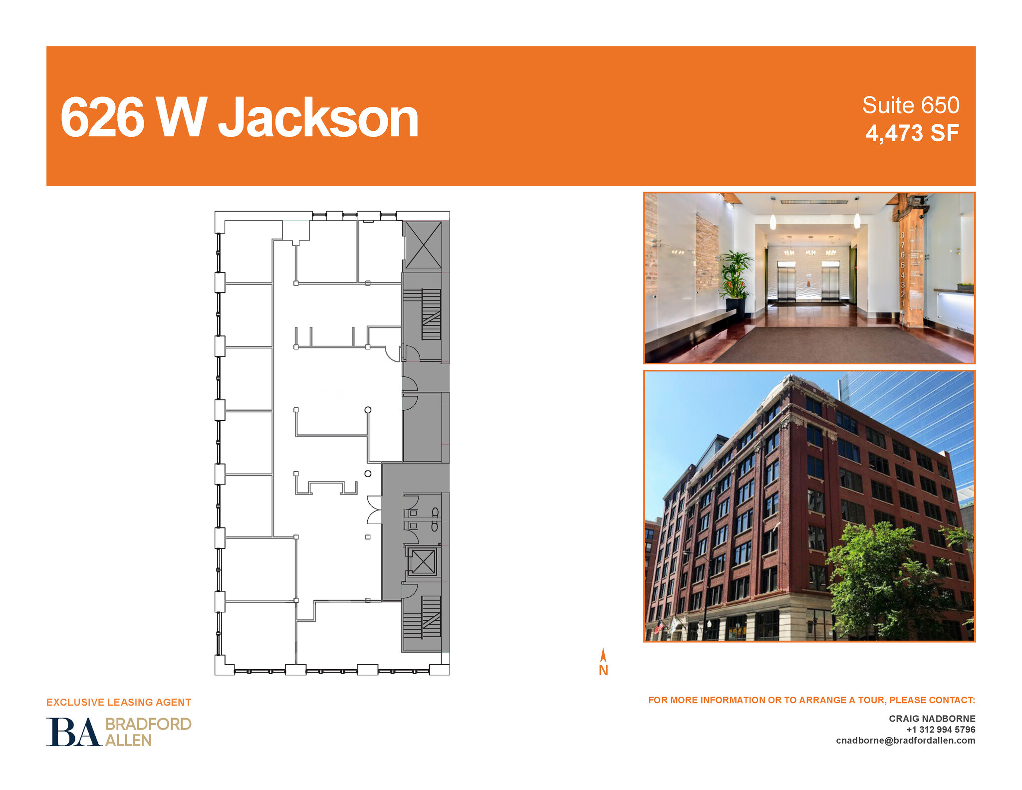 626 W Jackson Blvd, Chicago, IL à louer Plan d’étage– Image 1 sur 9