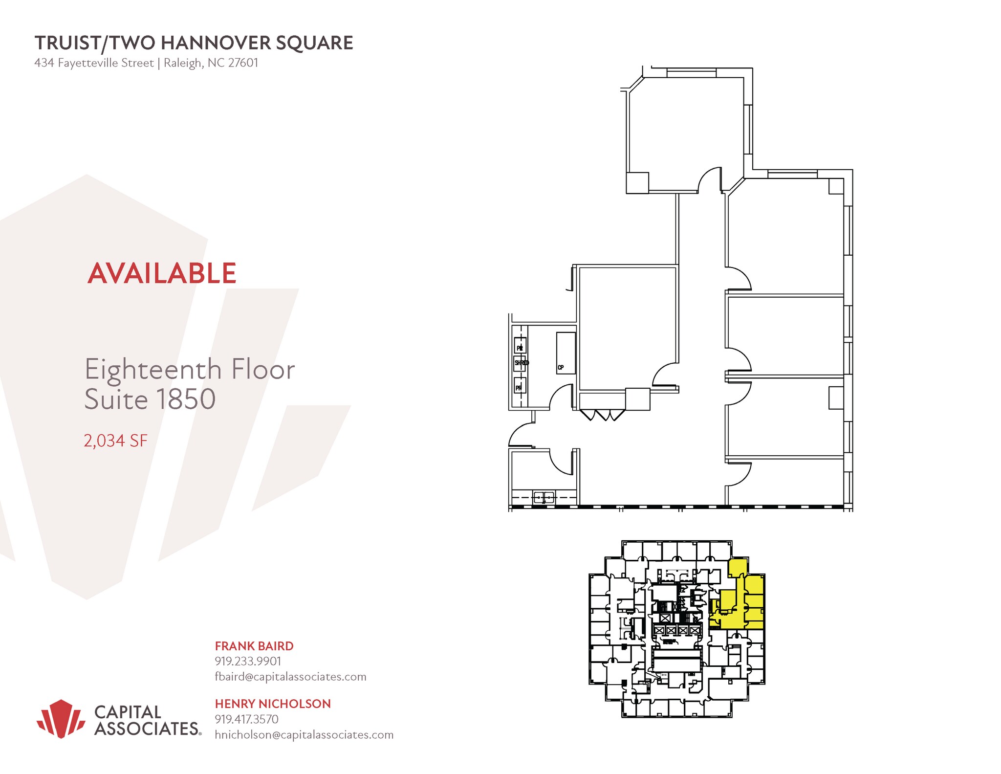 434 Fayetteville St, Raleigh, NC à louer Plan d’étage– Image 1 sur 1