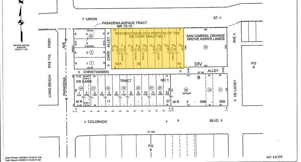 114-140 W Union St, Pasadena, CA à louer - Plan cadastral – Image 3 sur 9