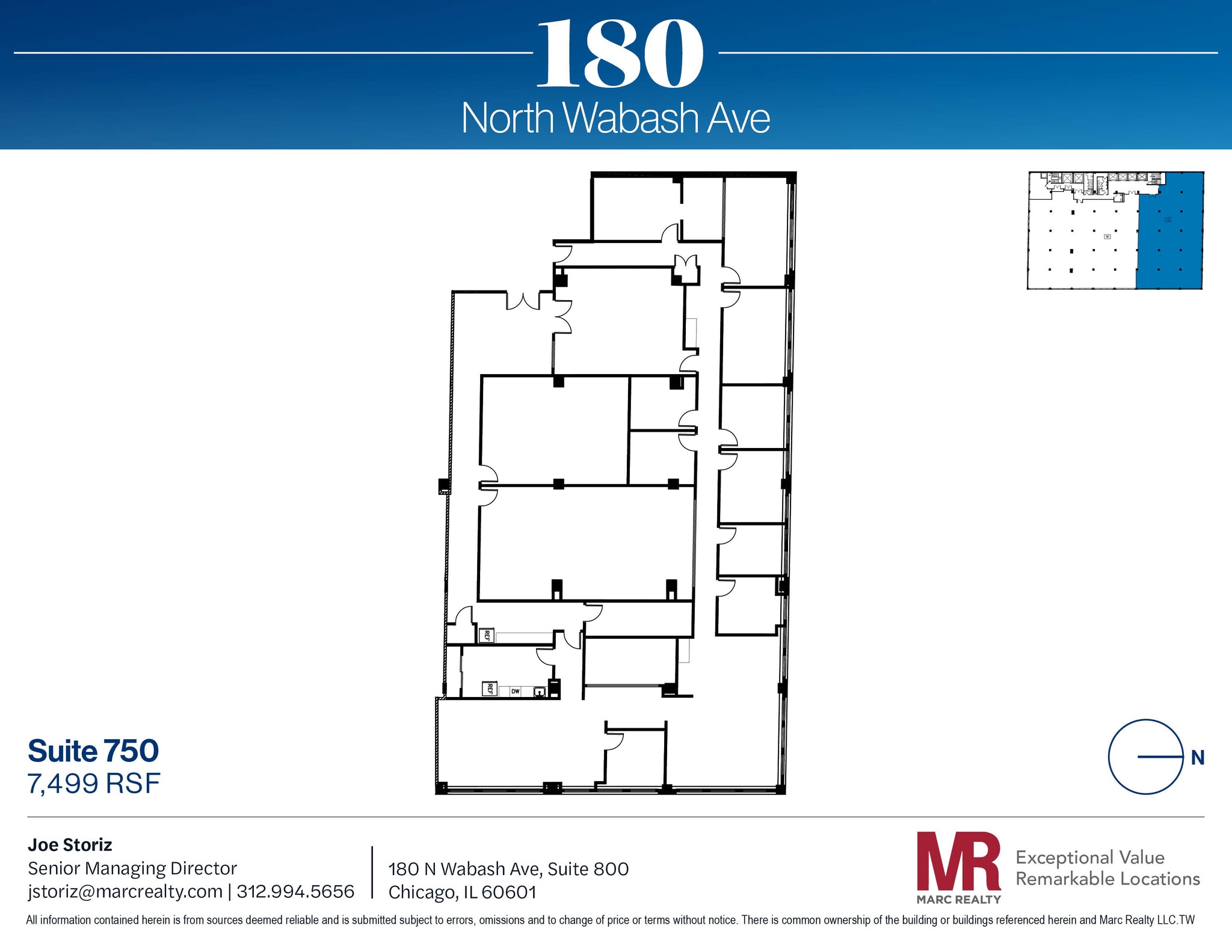 180 N Wabash Ave, Chicago, IL à louer Plan d’étage– Image 1 sur 10