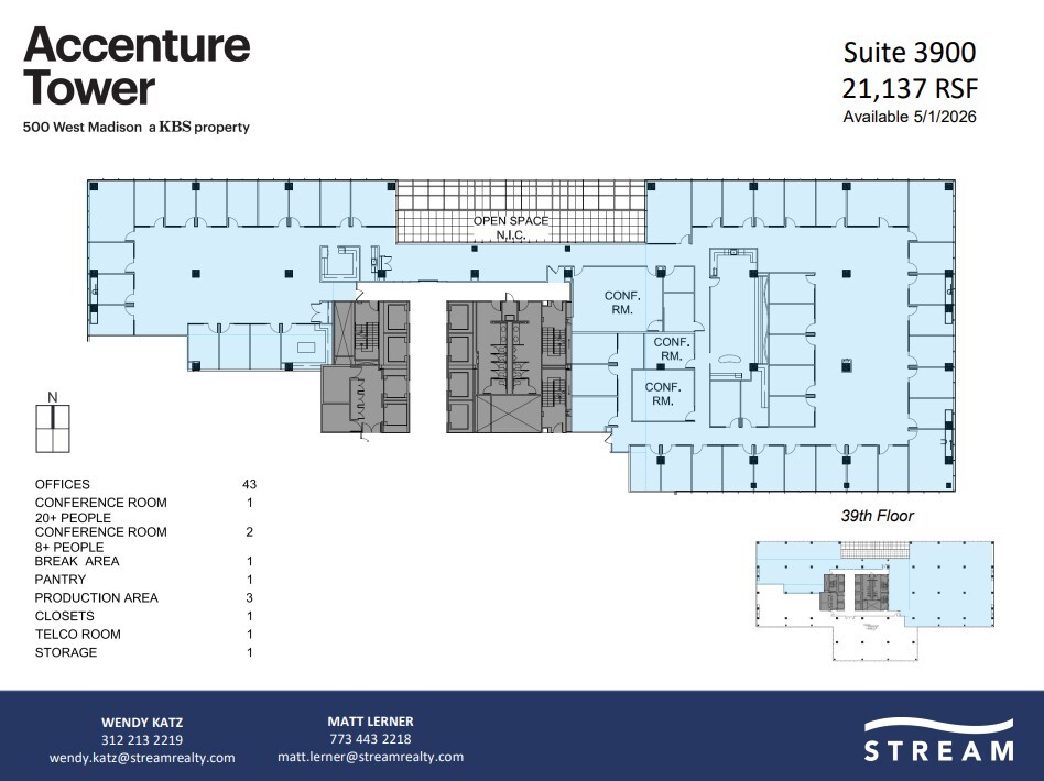 500 W Madison St, Chicago, IL à louer Plan d’étage– Image 1 sur 1